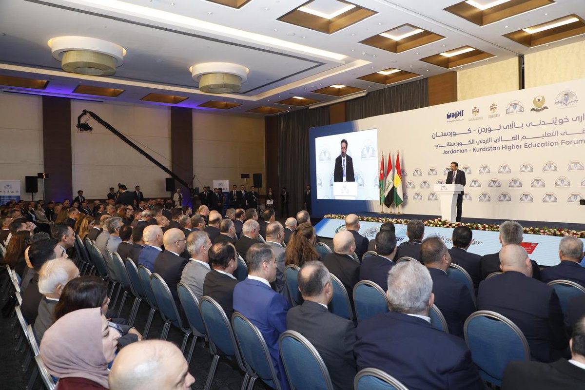 Attended the inaugural Jordanian-Kurdistan Higher Education Forum, under the patronage of PM @masrourbarzani. Another pivotal area of cooperation between Jordan-KRI in academic exchange, partnerships, fostering educational opportunities & a stronger bond between our two nations.