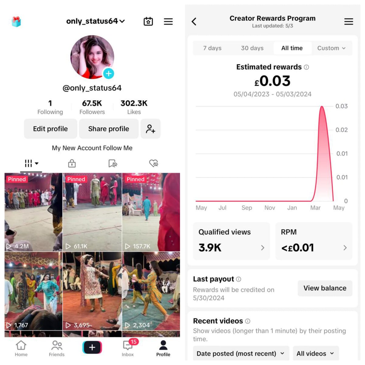 Uk base full Monetize tiktok account for sale only 25000 thousand mein
1mint plus vidoes dalo earning start...payment payoneer account mein