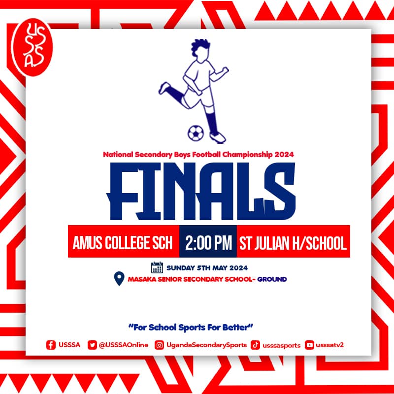 #SbkSportsMailUpdate | The moment we've all been waiting for has arrived: the ultimate showdown between @AmusCollege and St. Julian High Seeta in the #USSSAFootballBoys2024 final!

After a tournament filled with thrilling matches and a fair share of controversies, characterized