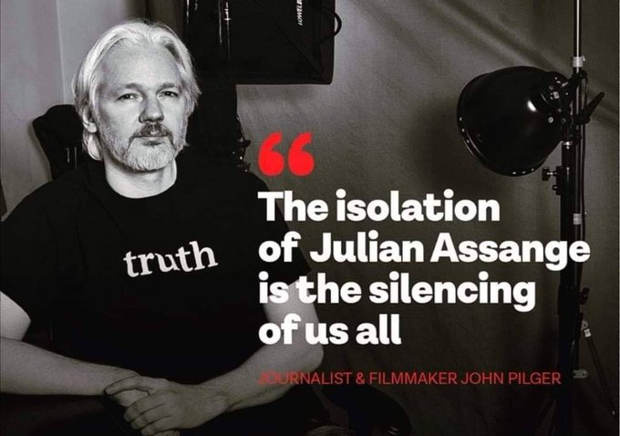 'The isolation of Julian Assange is the silencing of us all'
#JohnPilger | Film maker & Journalist
#FreeAssangeNOW #NoExtradition