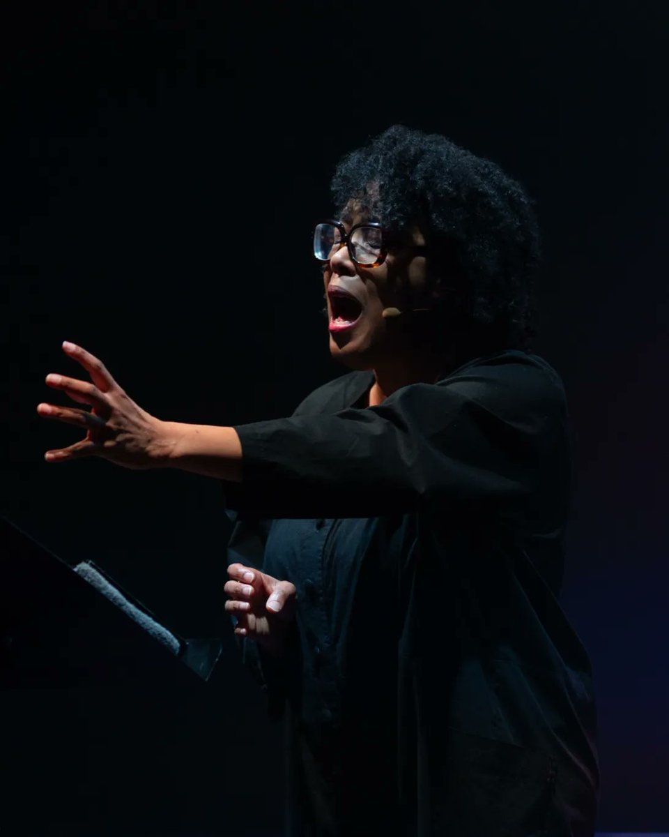 “Coming to see what I do, you don’t sit back' @ElaineMitchener Experimental vocalist & composer Elaine Mitchener performed 3 works in the Old Fruitmarket including a moving interpretation of the Black spiritual ‘Sometimes I Feel Like a Motherless Child’ by Olly Wilson.