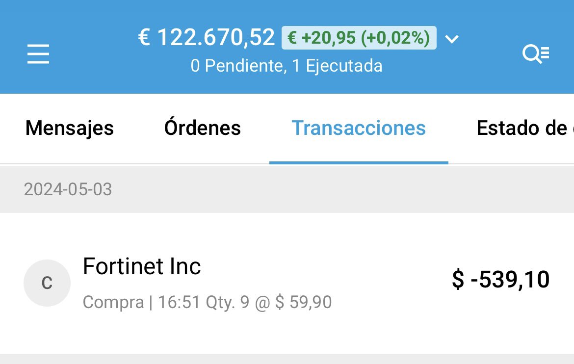 Hoy,como cada fin de semana,os muestro las compras realizadas durante la semana,para mi cartera de largo plazo: 

Aprovechando las caídas del -9% tras la presentación de unos buenos resultados, he ampliado mi posición la compañía  #FORTINET $FTNT  

Quieres saber por qué??

Por