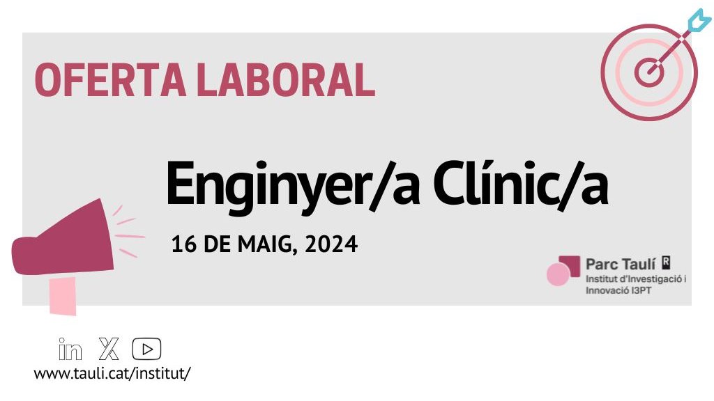 📢 Busquem un/a Enginyer/a Clínic/a per al nostre 𝗟𝗮𝗯𝗼𝗿𝗮𝘁𝗼𝗿𝗶 𝟯𝗗. Si t'apassiona la #innovació mèdica i vols formar part d'un equip dinàmic, no deixis passar aquesta oportunitat laboral! 📩 Envia'ns el teu CV abans del 16 de maig: t.ly/boK3w