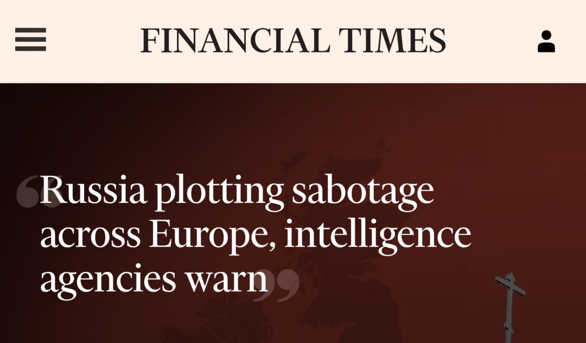 Russia is plotting sabotage across Europe, and Europe will most likely do absolutely nothing. It's incredible how European leaders still refuse to believe that we are at war with Russia, even when the Kremlin has said this themselves. We need to start fighting fire with fire.