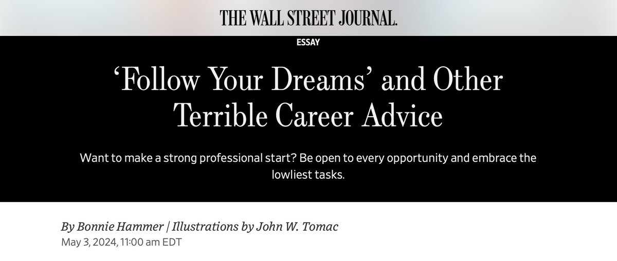 My best piece of career advice: Don't follow your passion. Become a corporate drone for 40 years until you're 60 years old.