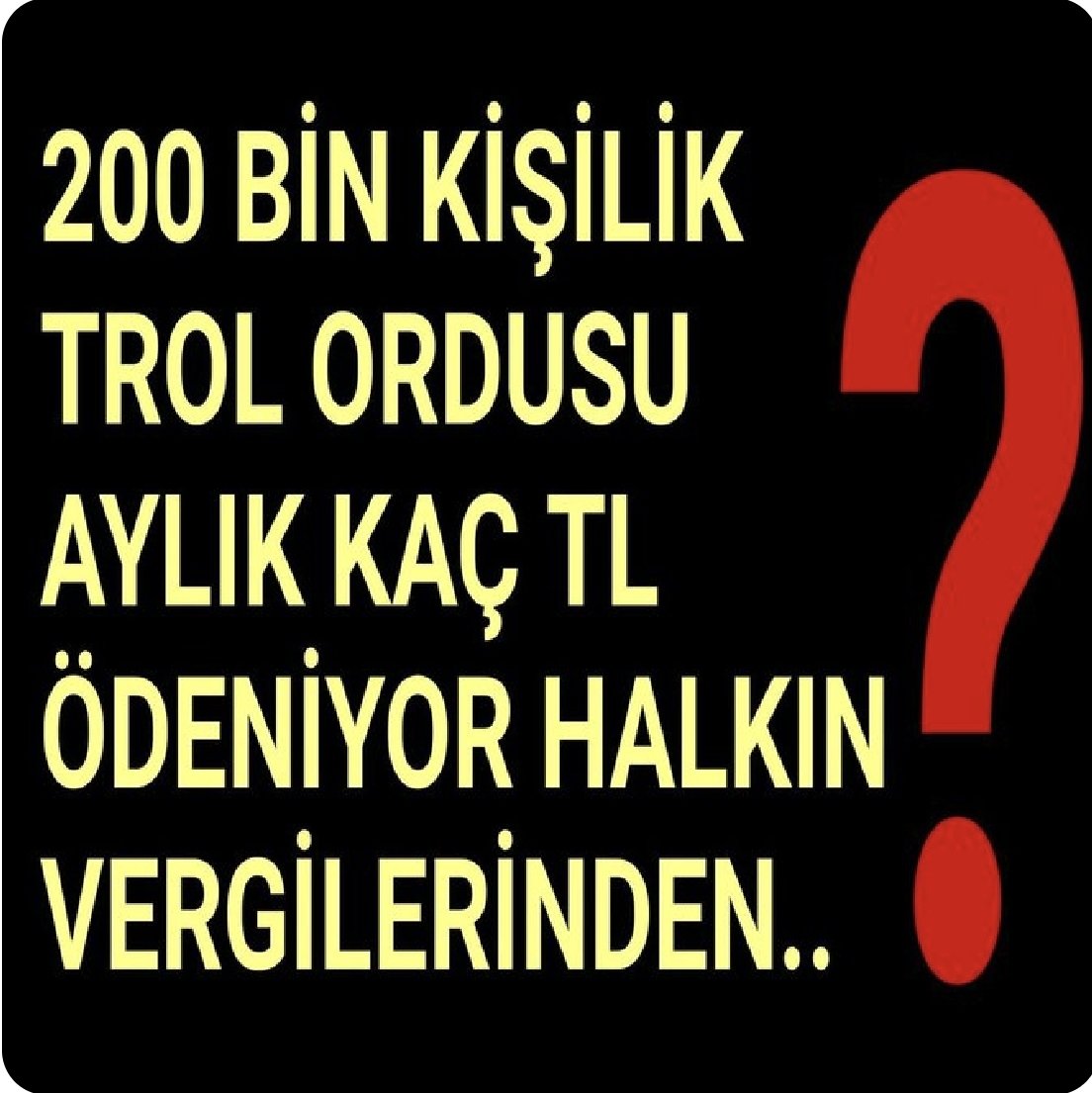 ✔️ Emekliye artış yaparsak, trollere maaş ödeyemezdik diyorlardı,
✔️ 200 bin trolün işine son verilmeye başlanmış‼️
#emeklisiziistemiyor