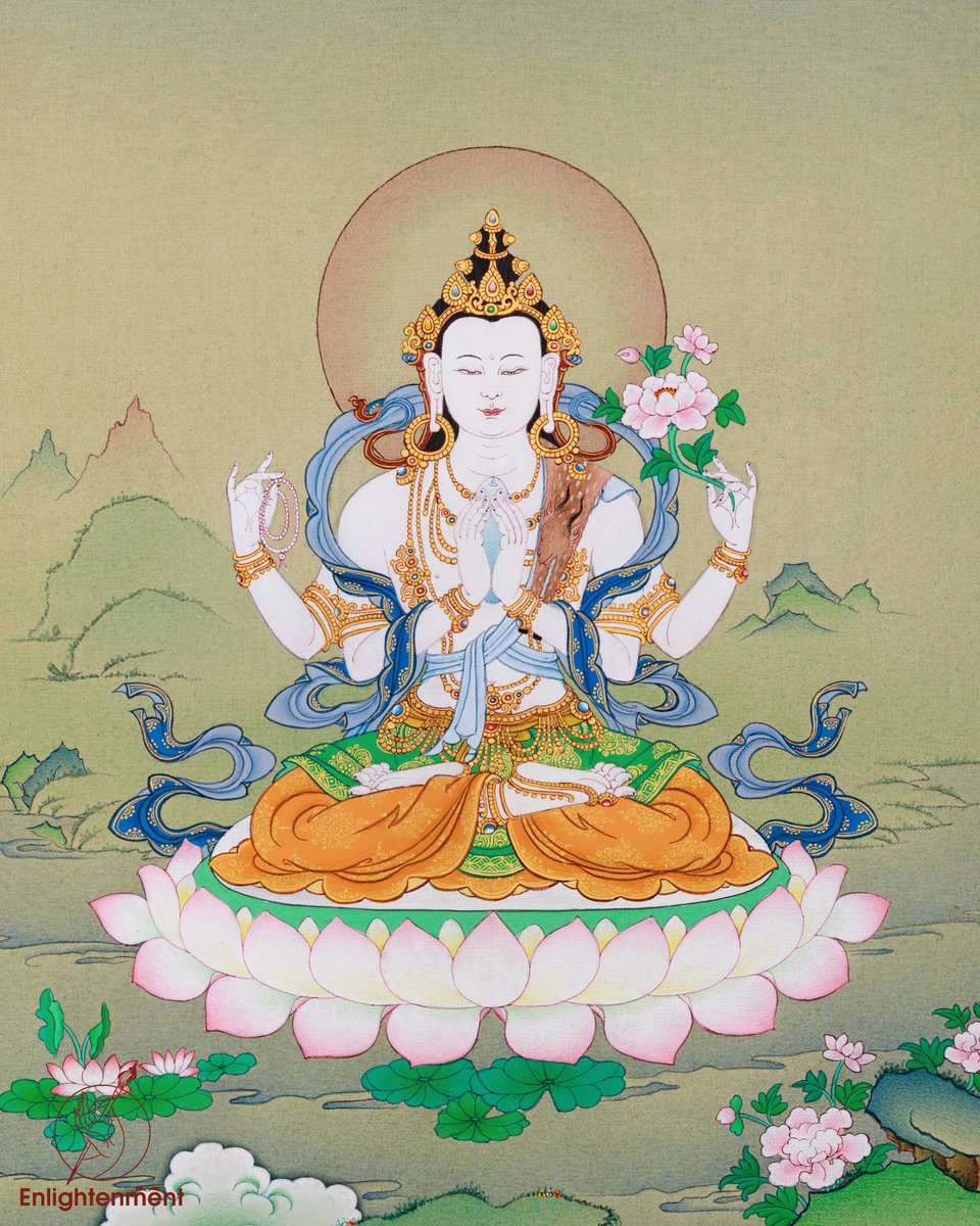 Embrace divine compassion with this meticulously hand-painted Chenresig thangka. Cherish Avalokiteshvara's boundless compassion.

SKU: 21508

#enlightenmentthangka #Chenresig #ThangkaArt