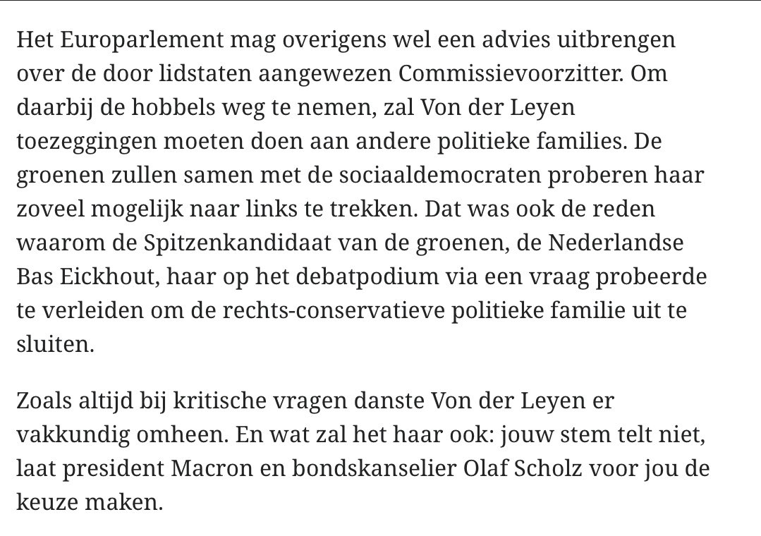 Waarom de EU / @EU_Commission niets, maar dan ook niets met democratie te maken heeft.

Het CV van @vonderleyen was en is een ongeluk in 7 bedrijven, maar ze is de ideale trekpop voor de macht. 

Stem BVNL, lijst 18, (nr. 3).