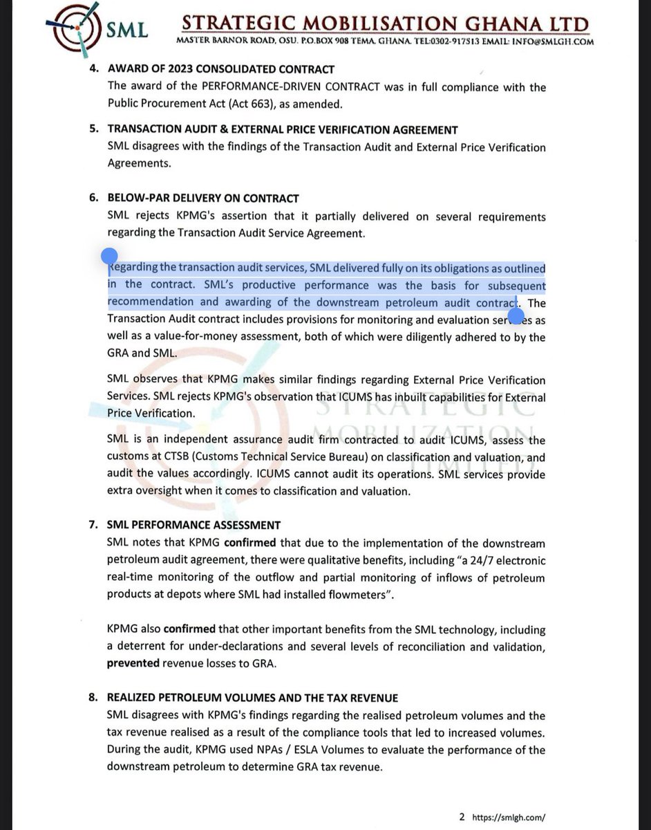 SML said it performed the transaction audit so well that it got awarded the downstream petroleum contract. KPMG’s audit said it performed partially. GRA has cancelled the transaction audit contract based on KPMG’s report. BUT somehow, SML still gets to do the downstream work.