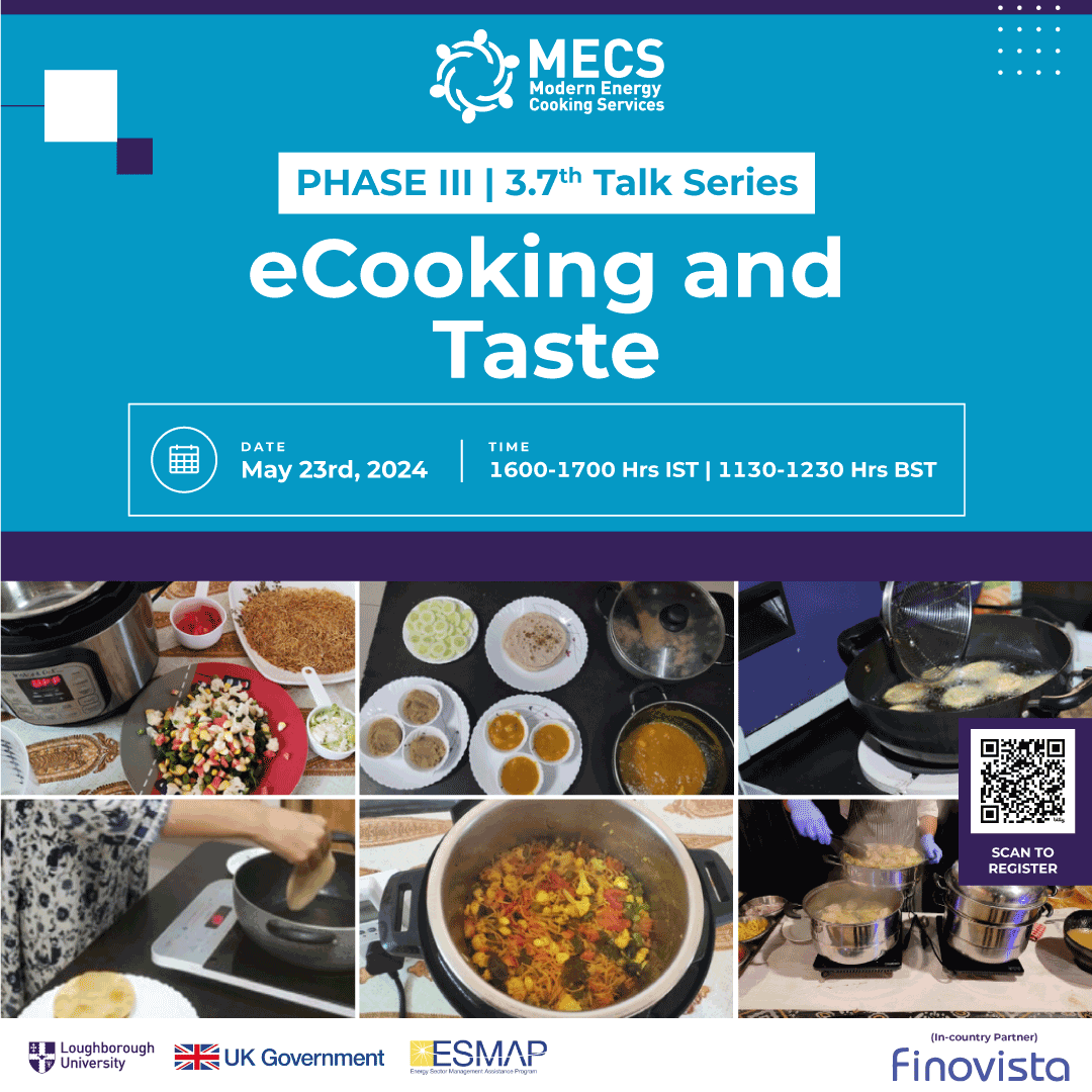 Join us for the #7thTalkSeries Phase III 'Transitioning to Modern Energy for Cooking: eCooking and Taste,' organized by @UKMECS in collaboration with @Finovista India. . . Register here: bit.ly/3Wow4Bv ✨