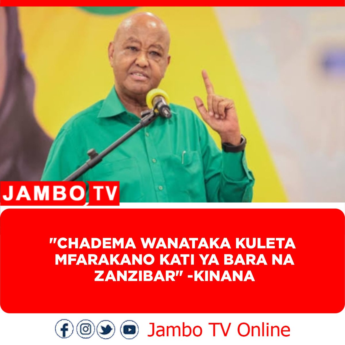 Kinana nani anataka kuleta mafarakano kati ya @ChademaTz wanaotaka usawa kwenye muungano na @ccm_tanzania wanaouza rasilimali za Tanganyika pekee kwa mikataba mibovu? Kinana tunayo mafaili yako namna ulivyohusika na OBC Loliondo, utoroshaji wa wanyama na kupora ardhi ya Maasai.