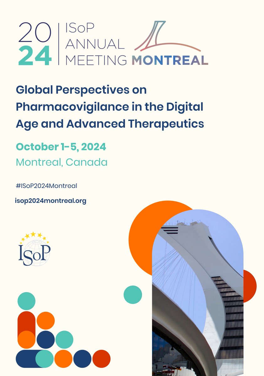 📢 Register now for #ISoP2024Montreal Global Perspectives on Pharmacovigilance in the Digital Age and Advanced Therapeutics 👇 Join us from October 1 to October 5, 2024! isop2024montreal.org