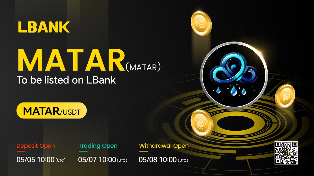 🎊New #listing 🌟 $MATAR (MATAR) will be listed on LBank！@MATAR__AI MATAR introduces a groundbreaking initiative, merging blockchain and AI technologies to pioneer solutions for a decentralized future. ❤️ Details: tinyurl.com/3u29zd8d