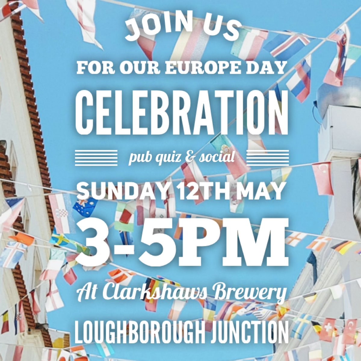 We'd love to you see next weekend at our Europe Day knees-up which is once again graciously hosted by @Clarkshaws in Loughborough Junction.