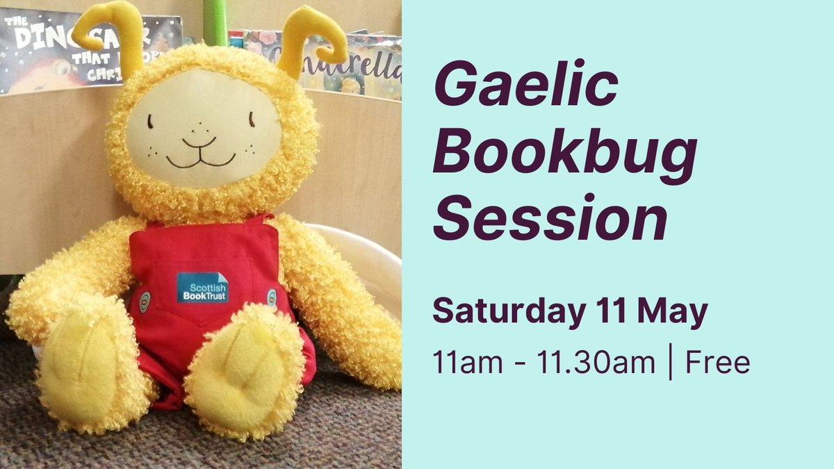 Join us for the next #Gaelic #Bookbug session at the AK Bell Library on Saturday 11 May. It's a wonderful opportunity to enjoy beautiful songs and rhymes, regardless of whether you speak Gaelic or not. Why not give it a try!