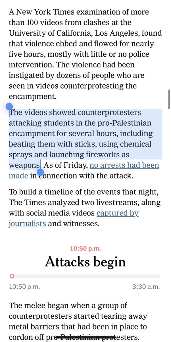 In an article about Jerry Seinfeld and his wife, the @nytimes makes it a mystery who was responsible for the violence at UCLA. But a @nytimes forensic analysis of the attack could not be more clear.