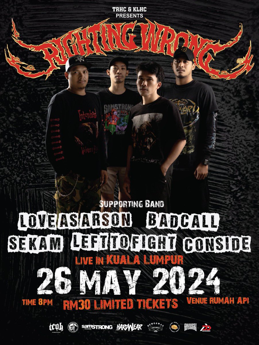 RumahApi2's tweet image. 26 May w/ Righting Wrong @LoveAsArsonMy Bad Call @sekamhc @LeftToFightHC Conside