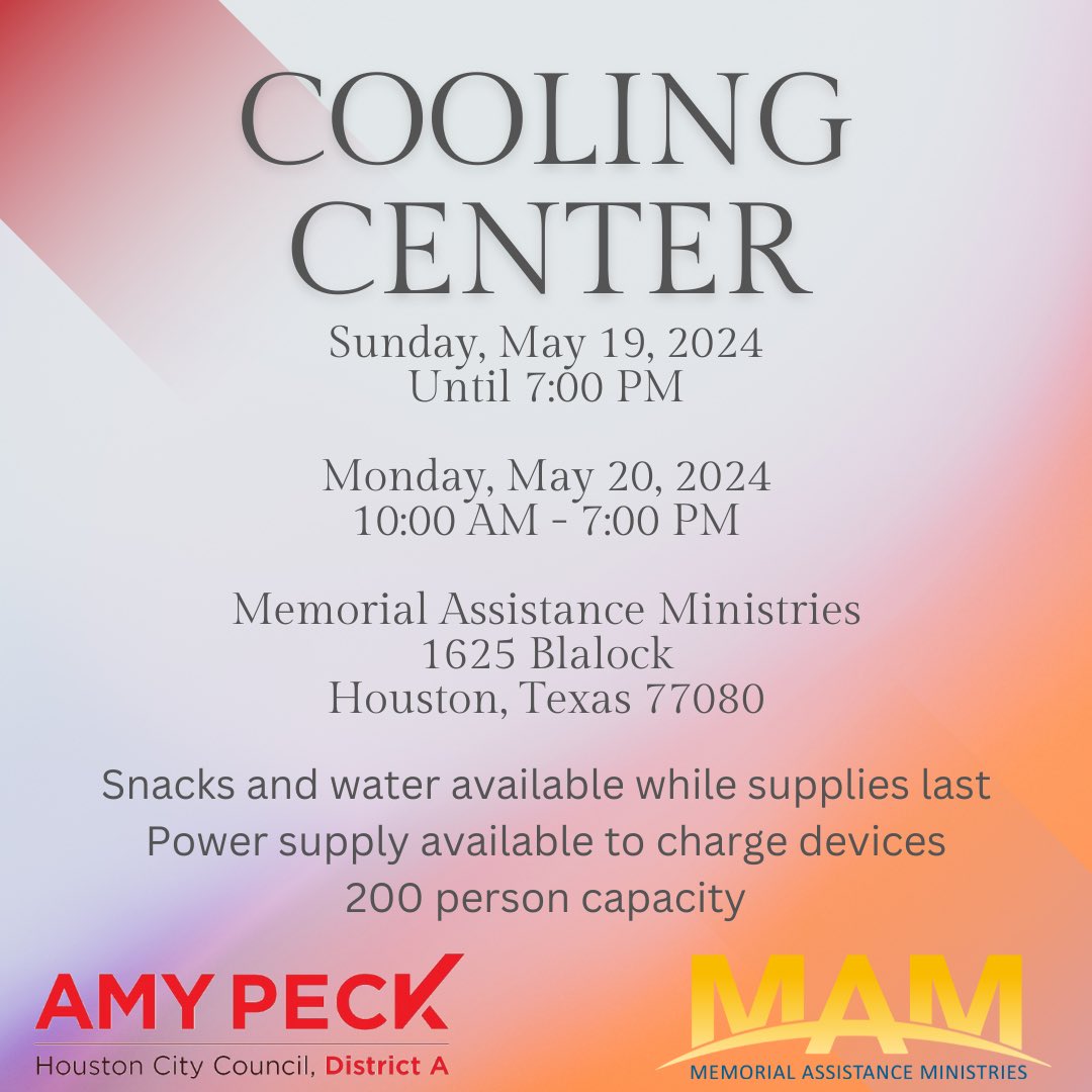 Distribution and cooling center tomorrow!