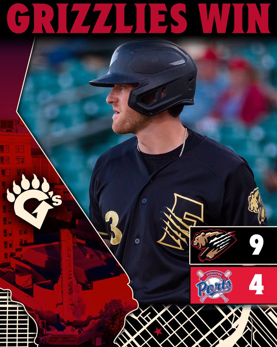 The Grizzlies power past the Ports 9-4 to take 5 out of 6 in the series! Fresno remains undefeated in road day games (6-0) and move to 8-0 on Saturdays/Sundays on the road! @braylenwimmer08 had 3 hits and 3 runs in the win! ⚾️🐻🔥