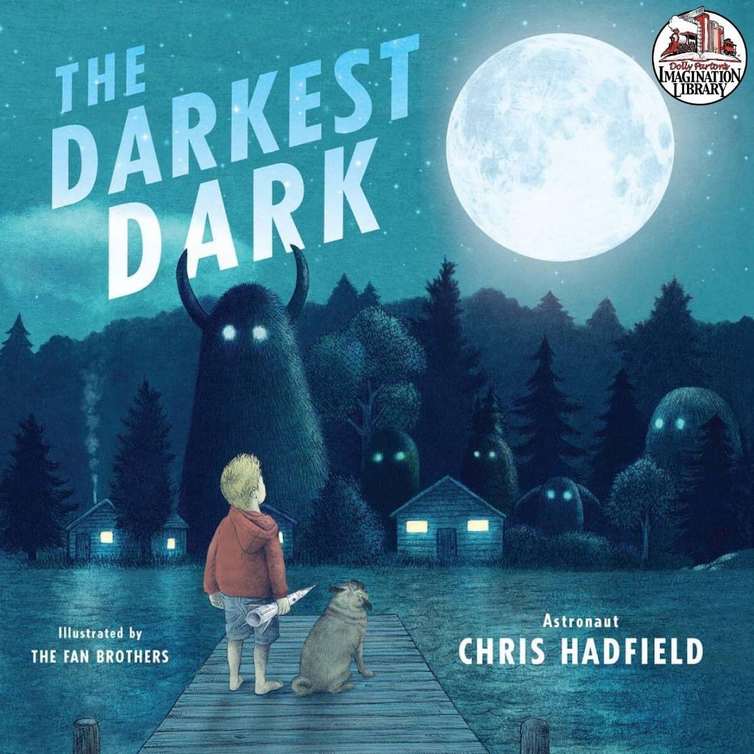 For anyone who's ever dreamed big or struggled with fear, 'The Darkest Dark' is a must-read. This gorgeous picture book is inspired by real-life astronaut @colchrishadfield's childhood and illustrated by @thefanbrothers. #DollysLibrary #CanadaBook #ReadOnCanada
