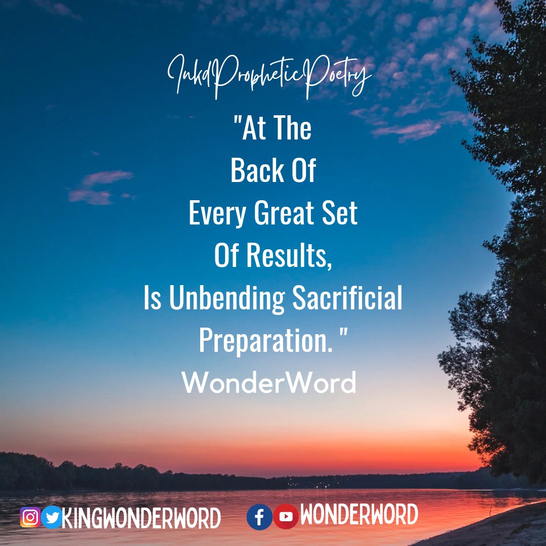 God calls no man without setting him up with preparation, and for every result there's Always an amount of preparation that birthed it. Without enough preparation men would falter at their results. #ThePowerOfPreparation #WonderWord