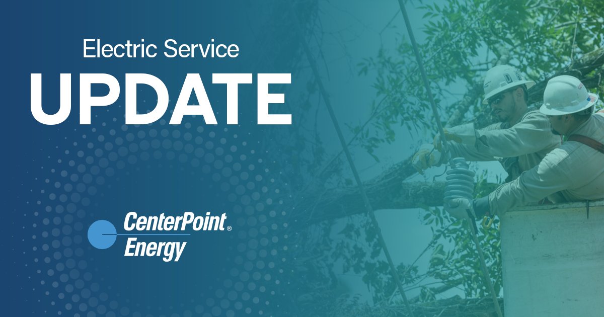 #Houston: Over the past 72 hours, we've made solid restoration progress, but we have more hard work ahead. Our crews encountered a lot of additional damage in the field today and the more difficult restorations are still to come. We know that many of you have been without power