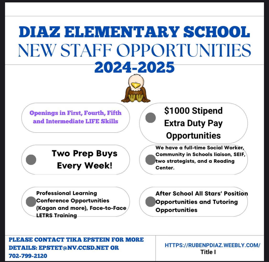 Our beautiful elementary school in Las Vegas, NV, is looking for few more outstanding educators to join our Diaz ES Team! #HoustonTeachers #UtahTeachers #NewTeachers #CaliforniaTeacherd