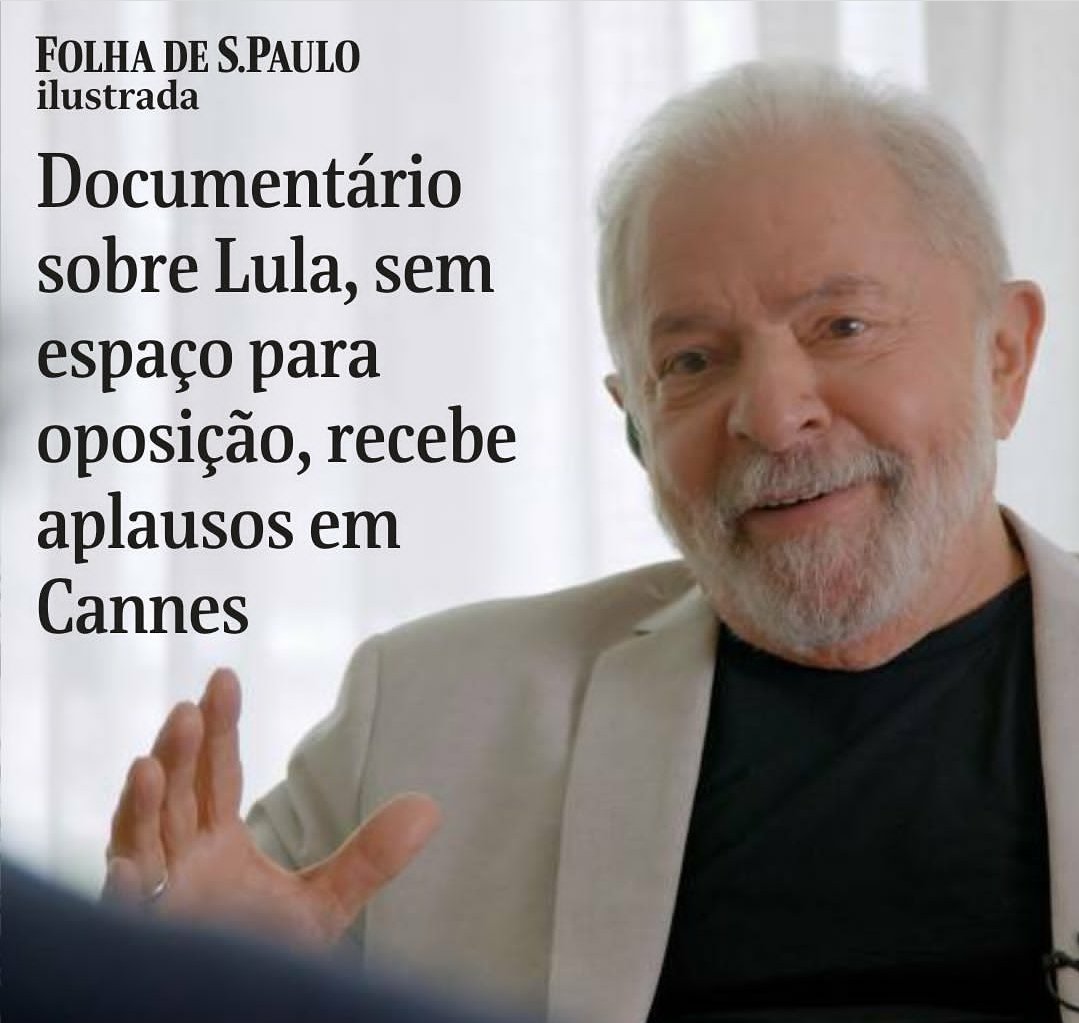 E o desespero da Folha querendo oposição no documentário do Oliver Stone sobre o Lula, gente! 🤣