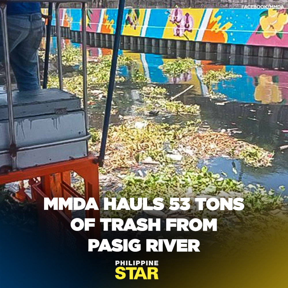 The Metropolitan Manila Development Authority (MMDA) has removed 53 tons or 151 cubic meters of garbage from the Pasig River since January 2024, despite efforts to keep trash from ending up in the river. tinyurl.com/mw8327fv