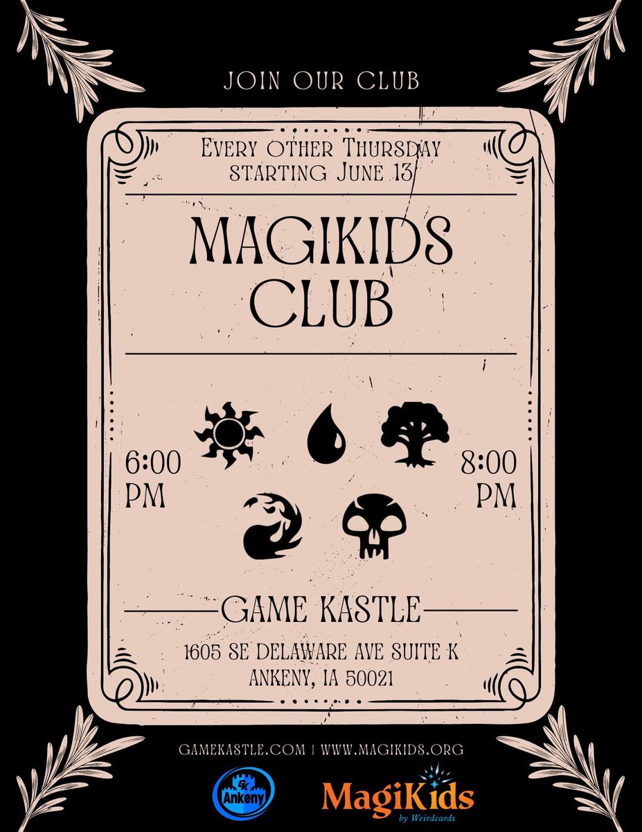 Look at what my wife did for the @magikidsMTG Club that I’m hosting over the summer! New flier to recruit more participants! #mtg #MagicTheGathering @wizards_magic