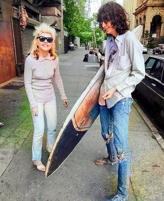 Debbie Harry and Joey Ramone in NYC in 1977.