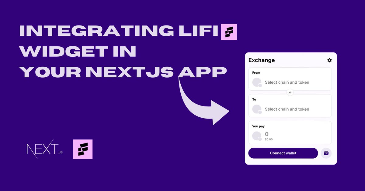I published a detailed article on Integrating the @lifiprotocol Widget into your @nextjs  App.

Here is the link:
defidevrel.hashnode.dev/how-to-integra…

PS: @koderHolic, here's the long-awaited article.