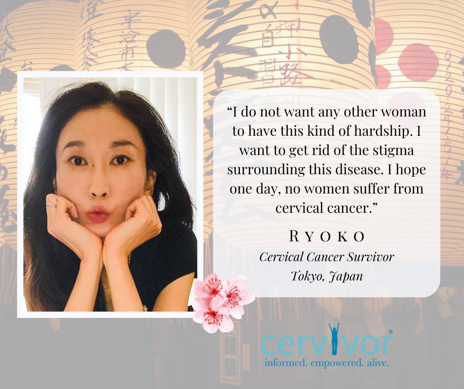 Ryoko's journey with #CervicalCancer began at 38 after a routine check-up. She faced surgeries and stigma alone but now stands as a survivor. Read her story here cervivor.org/stories/ryoko/. Help us end cervical cancer.  #Cervivor #CervicalCancerAwareness #SurvivorStory