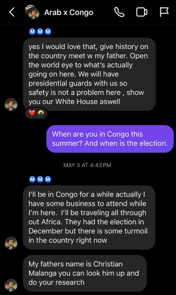This guy was supposed to show me the Congo this summer. 

We had an entire action packed trip planned... I'm actually mindblown he's now sitting in a prison in bumfuck Congo for trying to overthrow the government.