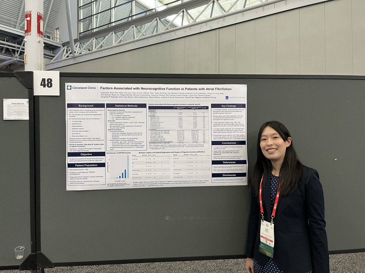 Had a wonderful time learning all about arrhythmias at #HRS2024 in Boston. Grateful for the opportunity to share about the link btwn cognition and afib with support from <a href="/EP_mom1/">Mina Chung MD</a> @CleClinicLCM !