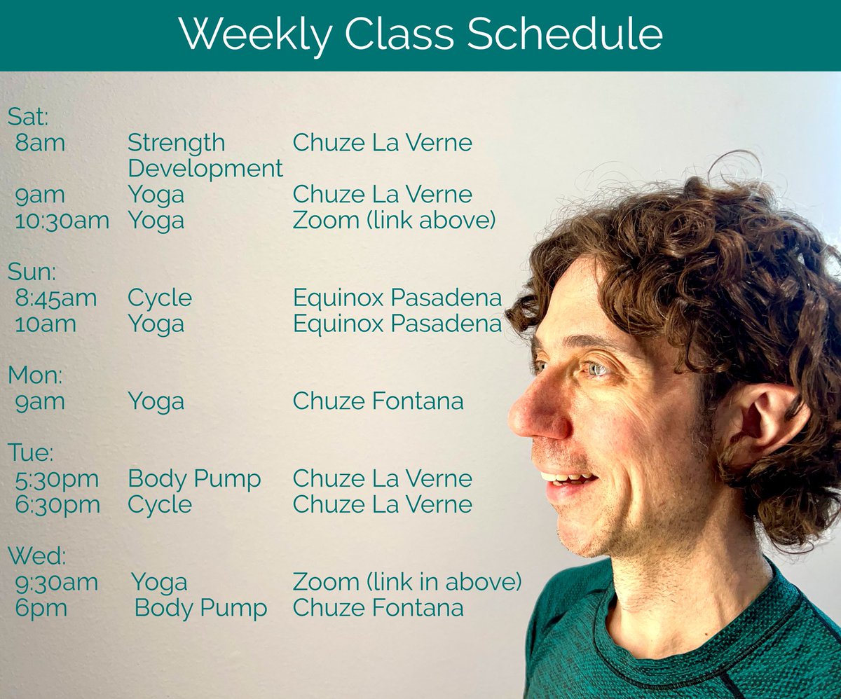 Take a gander at my full weekly teaching schedule. I’d love to have you in class in person or online. 🔺 eventbrite.com/o/yoga-trevor-… 🔺 #streamingyoga #onlineyoga #yogateacher #yogaclass #donationyoga #mixedlevelyoga #fitnessinstructor #groupfitness #chuzefitness #equinoxfitness