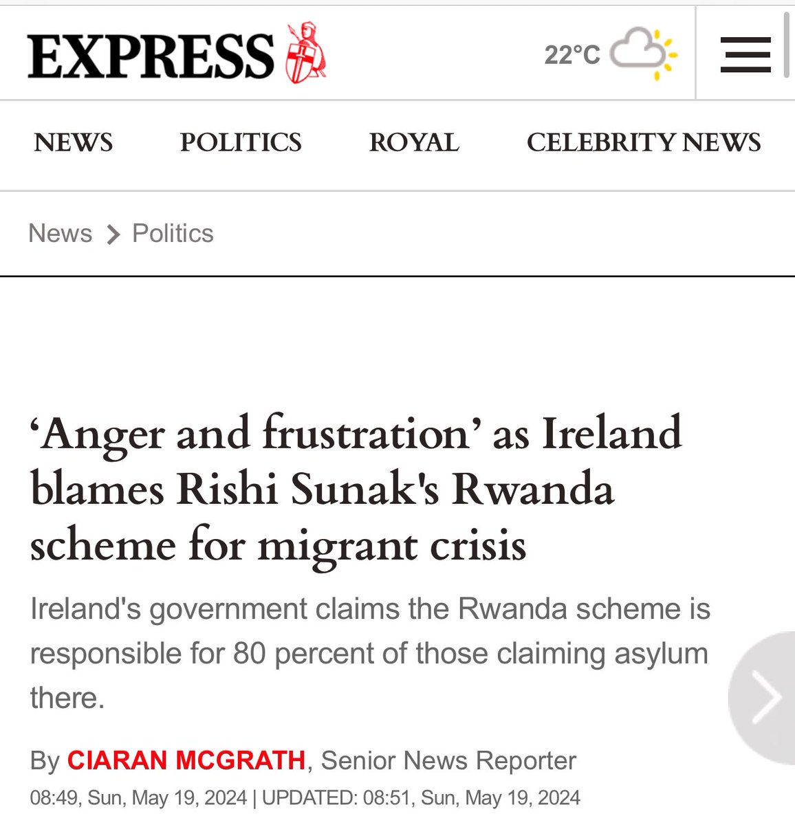 Tories have been astonishingly successful in persuading Express readers that “the boats” are the EU’s fault. The level of ignorance AND anti-Irish rhetoric in the comments on this story beggar belief: None are aware that #Brexit brought the boats. express.co.uk/news/politics/…