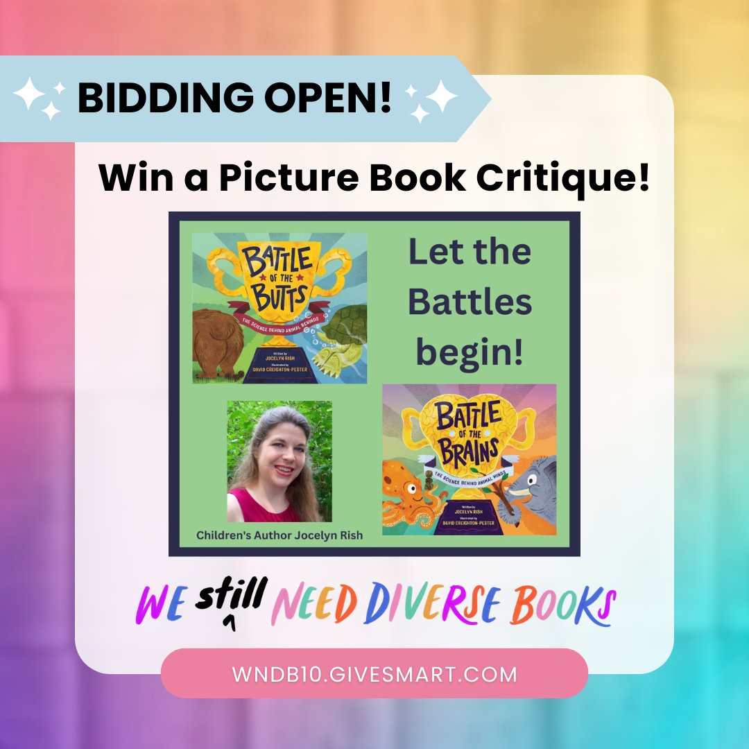 Want my opinion on your picture book manuscript? I'm extremely nit-picky but also super nice with my comments.😁 If so, you're in luck! I have a PB MS critique up for bid for the @diversebooks fundraiser. Bid here: e.givesmart.com/events/Bu3/i/_… #weneeddiversebooks #writingcommunity