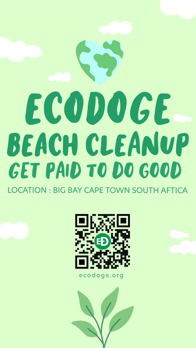 ecodoge_token's tweet photo. We will be hosting a beach cleanup in Cape Town South Africa. On 27/05/2024 10am-12pm. See you all there! https://t.co/MhPdTKjIsk