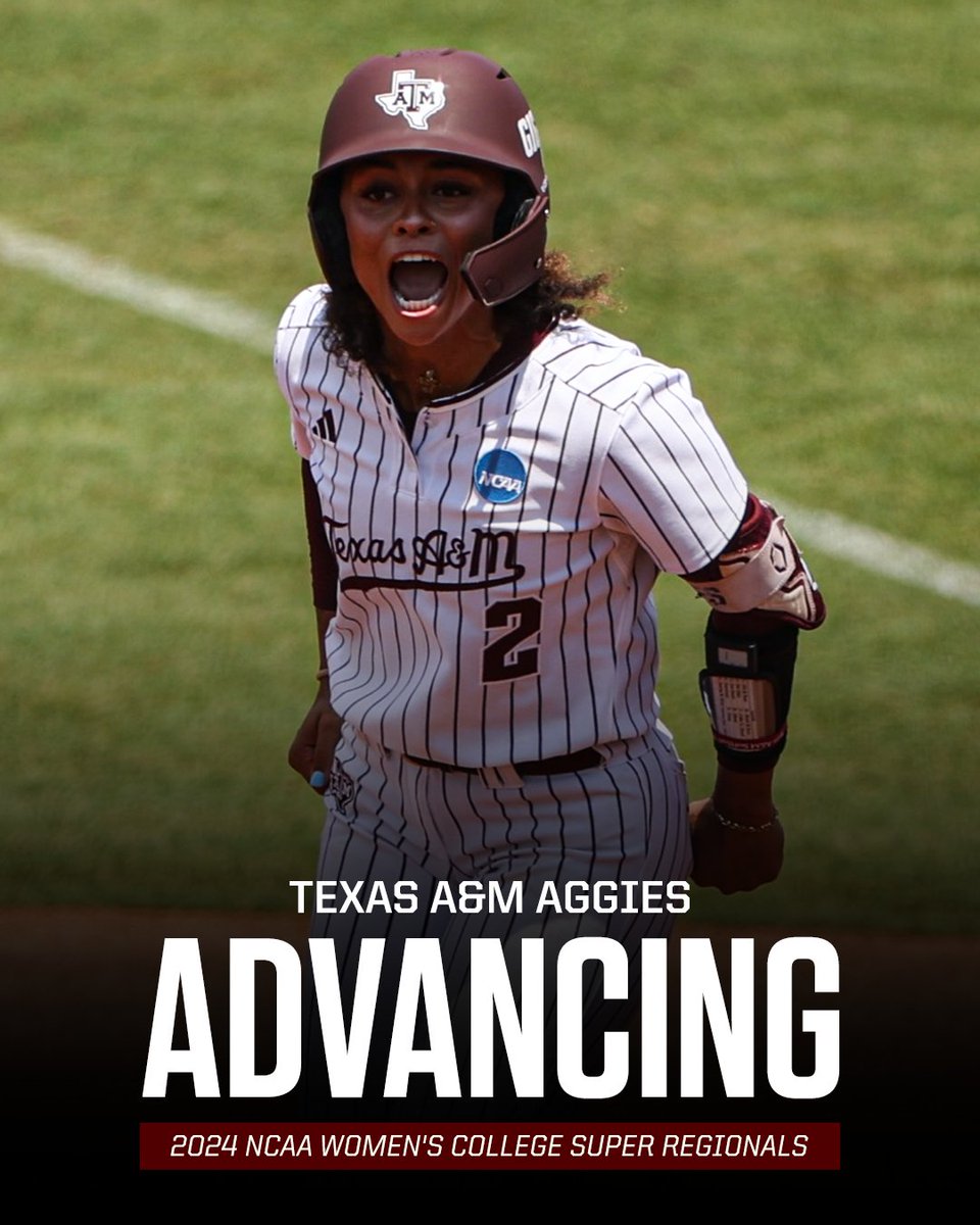 For the first time since 2018, Texas A&M is headed to the Women's College Super Regionals 🥎 (📸 @AggieSoftball)