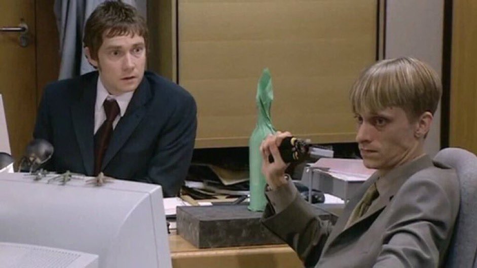 Probably a bottle of something.

- You reckon?

Look at the shape.