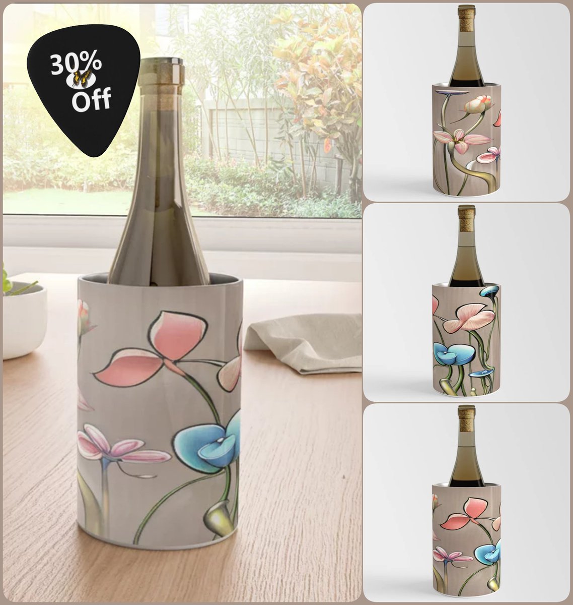 *SALE 30% Off* Joyful Vista Wine Chiller~by Art_Falaxy ~Art Exquisite!~ #coasters #gifts #trays #mugs #coffee #society6 #travel #artfalaxy #art #accents #modern #trendy #wine #water #placemats #tablecloths #runners society6.com/product/joyful…