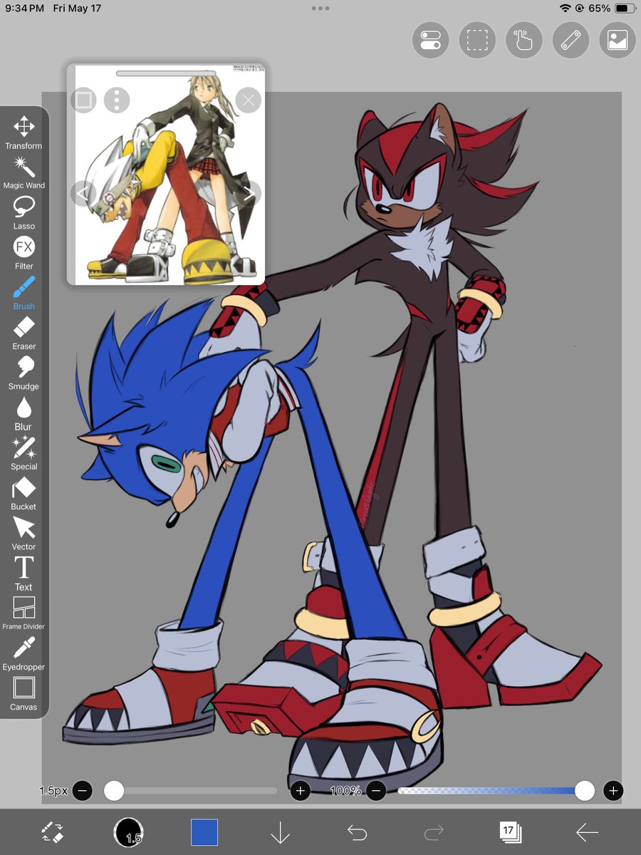 Wip with this stupid silly pose from official soul eater art 😮‍💨

#sonicau #SonicTheHedegehog #souleater #ShadowTheHedeghog