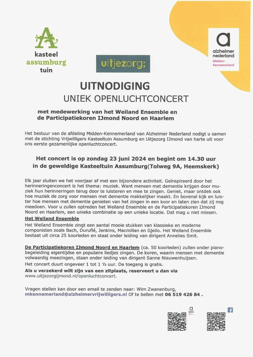 Iedereen is van harte welkom bij deze bijzondere afsluiting van het Trefpunt-seizoen van onze afdeling Midden-Kennemerland