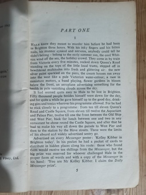 'Hale knew they meant to murder him before he had been in Brighton three hours.' Today is Whit Monday, in most years a bank holiday, but Easter was early this year. The opening action of Graham Greene's 'Brighton Rock' takes place on Whit Monday, most probably in 1936 when it