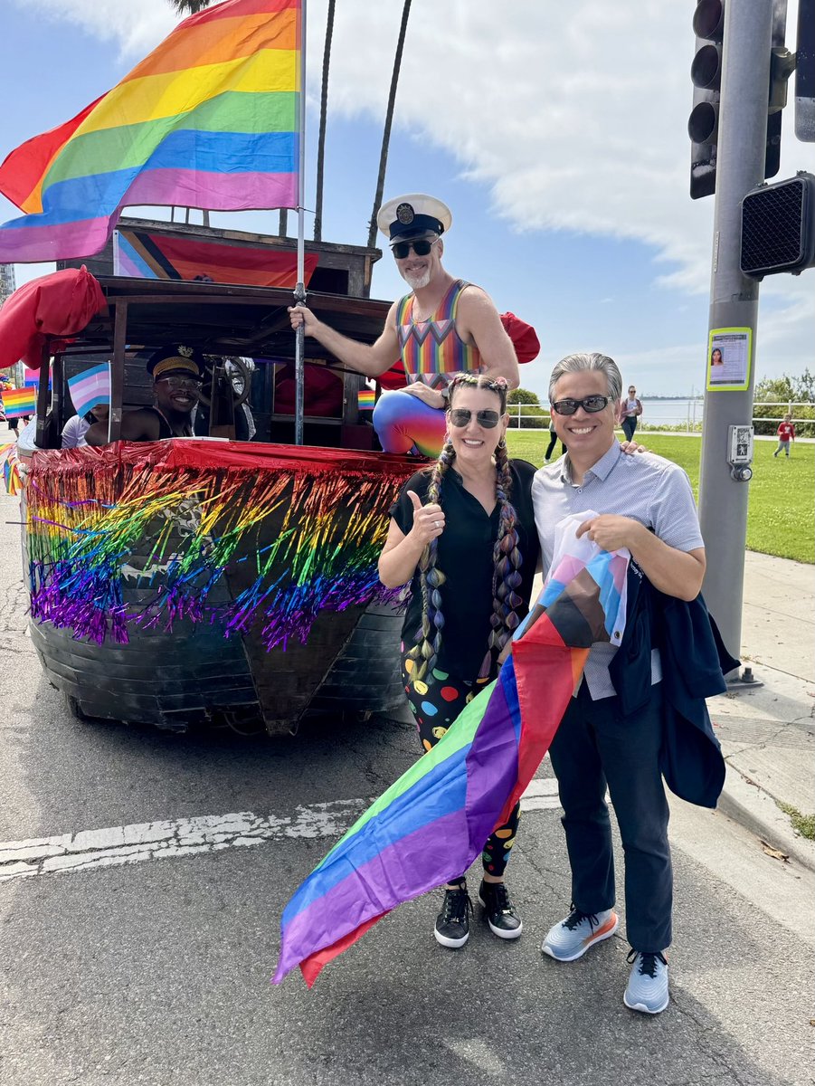 Had a great time at the Long Beach Pride parade with Vice Mayor Cindy Allen.   In California, we work tirelessly to protect and defend our LGBTQ+ communities all year long—not just the month of June.