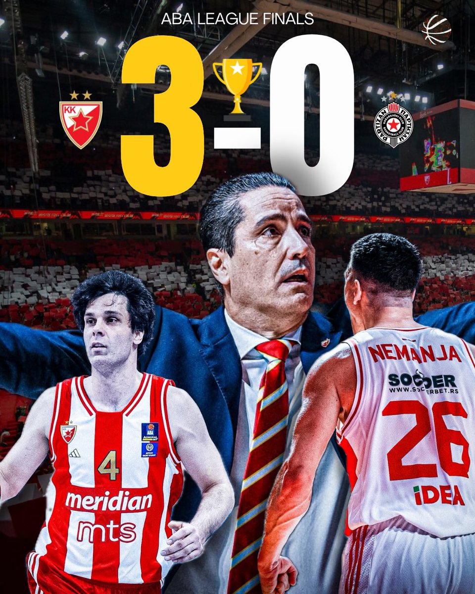 Crvena Zvezda is the @aba.liga CHAMPIONS😱🏆

@GSfairopoulos 👏

#basketballmaniacs #crvena #zvezda #parrizan #serbia #aba #league