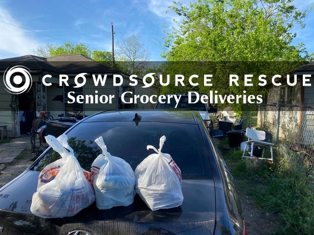 In partnership with @heb, we are delivering groceries to seniors w/o power and transportation in the North and West Houston areas. If you know of seniors that need food 👉crowdsourcerescue.org/houston Volunteer: crowdsourcerescue.org/houston Donate: crowdsourcerescue.org/donate We are