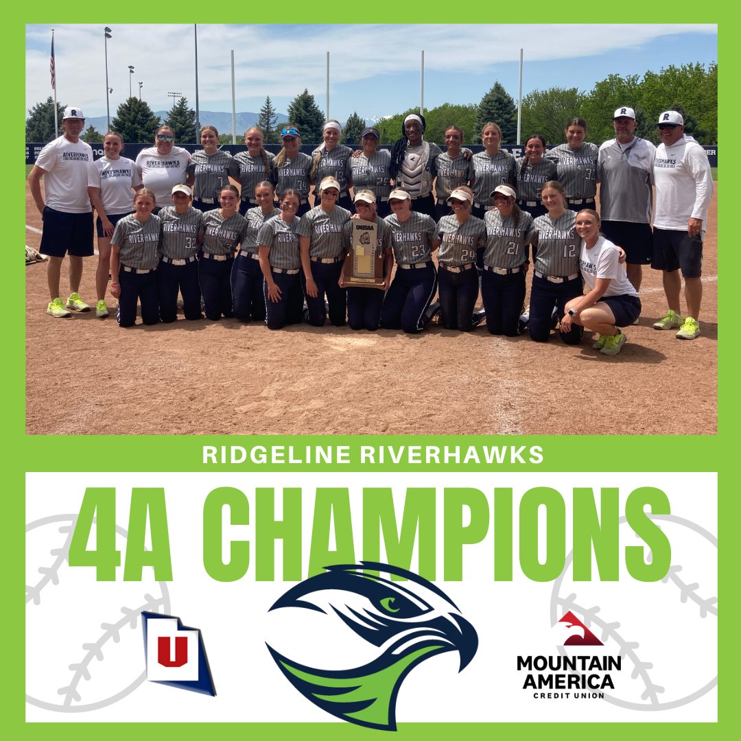 🥎 Huge congrats to the Ridgeline Riverhawks for soaring to victory as the @MountainAmerica 4A softball state champs! 🏆