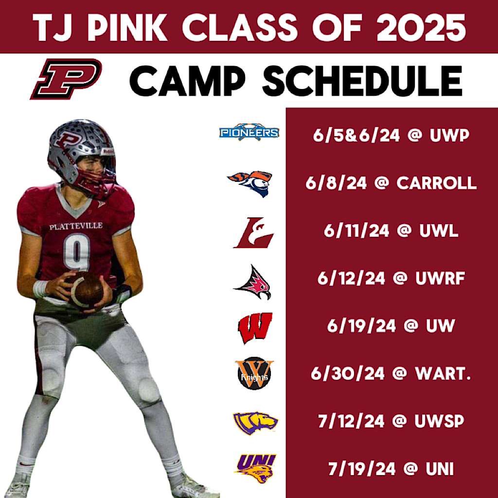 TJ Pink (@tristanjpink) on Twitter photo Camp Schedule! Ready to compete!! <a href="/Ryan_Munz/">Ryan Munz</a> <a href="/CoachR_Bailey/">Ryley Bailey</a> <a href="/CoachBuddah/">Mike Budziszewski</a> <a href="/OLCoach_Ack/">Coach Ken Ackerman</a> <a href="/UWLCoachJanus/">Matt Janus</a> @CoachMacUWL <a href="/CoachWalkerRF/">Matt Walker</a> <a href="/CoachJMath/">Joe Matheson</a> <a href="/CoachPhilLongo/">Phil Longo</a> <a href="/PatLambert13/">Pat Lambert</a> <a href="/winterc22/">Chris Winter</a> <a href="/Coach_Lape_/">Ethan Lape</a> <a href="/CoachAArcher/">𝙰𝚄𝚂𝚃𝙸𝙽 𝙰𝚁𝙲𝙷𝙴𝚁</a> <a href="/shaunb8/">Shaun Behrend</a> <a href="/CoachMarkFarley/">Mark Farley</a> <a href="/coachlukefalk/">Luke Falk</a> <a href="/repattermann/">R.E. Pattermann</a> <a href="/IAltfillisch/">Isaiah Altfillisch</a> Camp Schedule! Ready to compete!! <a href="/Ryan_Munz/">Ryan Munz</a> <a href="/CoachR_Bailey/">Ryley Bailey</a> <a href="/CoachBuddah/">Mike Budziszewski</a> <a href="/OLCoach_Ack/">Coach Ken Ackerman</a> <a href="/UWLCoachJanus/">Matt Janus</a> @CoachMacUWL <a href="/CoachWalkerRF/">Matt Walker</a> <a href="/CoachJMath/">Joe Matheson</a> <a href="/CoachPhilLongo/">Phil Longo</a> <a href="/PatLambert13/">Pat Lambert</a> <a href="/winterc22/">Chris Winter</a> <a href="/Coach_Lape_/">Ethan Lape</a> <a href="/CoachAArcher/">𝙰𝚄𝚂𝚃𝙸𝙽 𝙰𝚁𝙲𝙷𝙴𝚁</a> <a href="/shaunb8/">Shaun Behrend</a> <a href="/CoachMarkFarley/">Mark Farley</a> <a href="/coachlukefalk/">Luke Falk</a> <a href="/repattermann/">R.E. Pattermann</a> <a href="/IAltfillisch/">Isaiah Altfillisch</a>